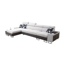 Esquina Prestige XII Mini con función de cama y puerto USB, tela Suave al tacto, Freya 210.11 + Tauro 8207 | Tu Lugar de Confort