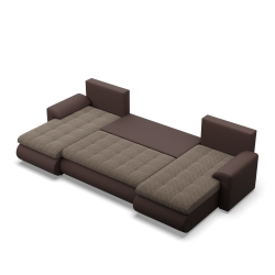 FORESTA ULL Corner Sofa, Color - BROWN + CAPPUCCINO