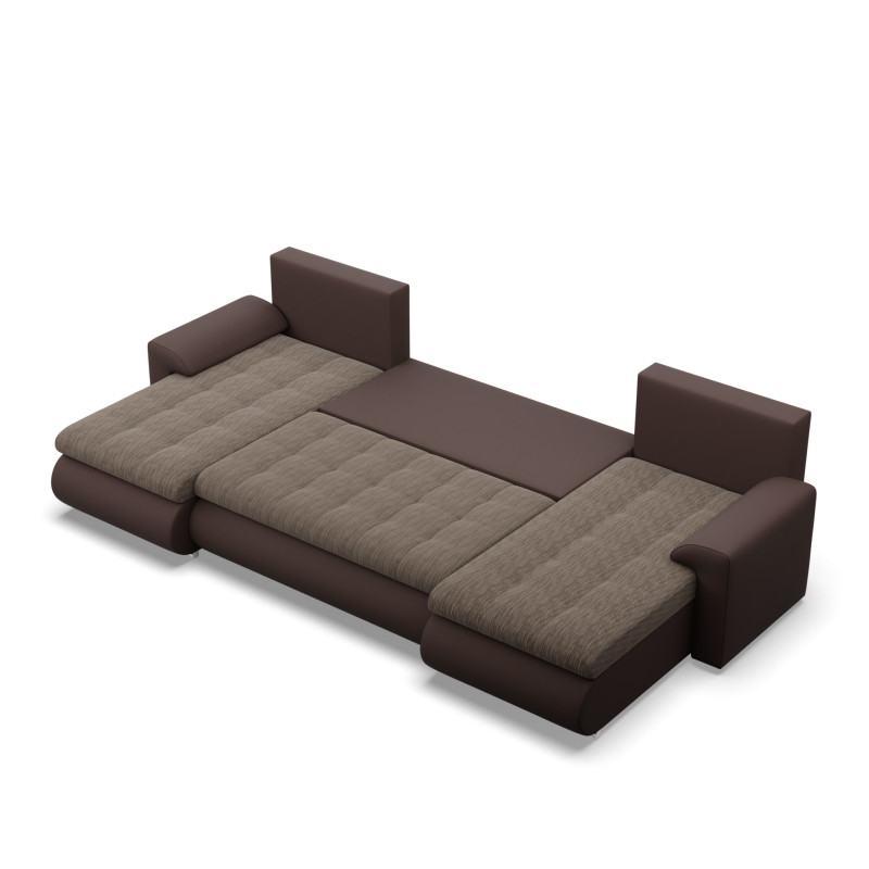 FORESTA ULL Corner Sofa, Color - BROWN + CAPPUCCINO