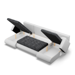 Ecksofa FORESTA ULL, Farbe - GRAU + SCHWARZ