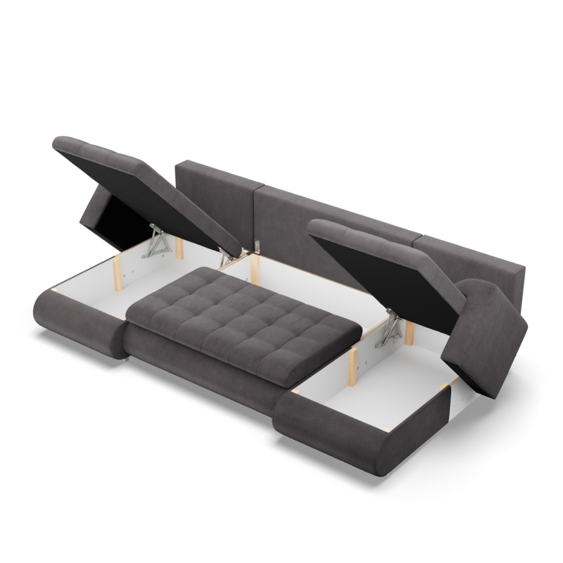 Кутовий диван FORESTA ULL Poso, Колір - ТЕМНО-СІРИЙ
