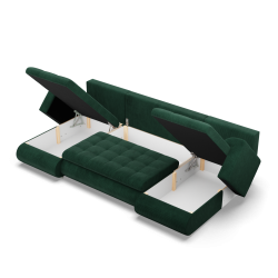 FORESTA ULL Poso Corner Sofa, Color - BOTTLE GREEN