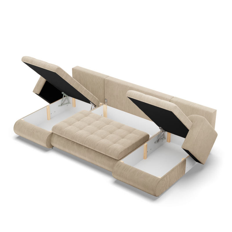 FORESTA ULL Poso Ecksofa, Farbe - BEIGE