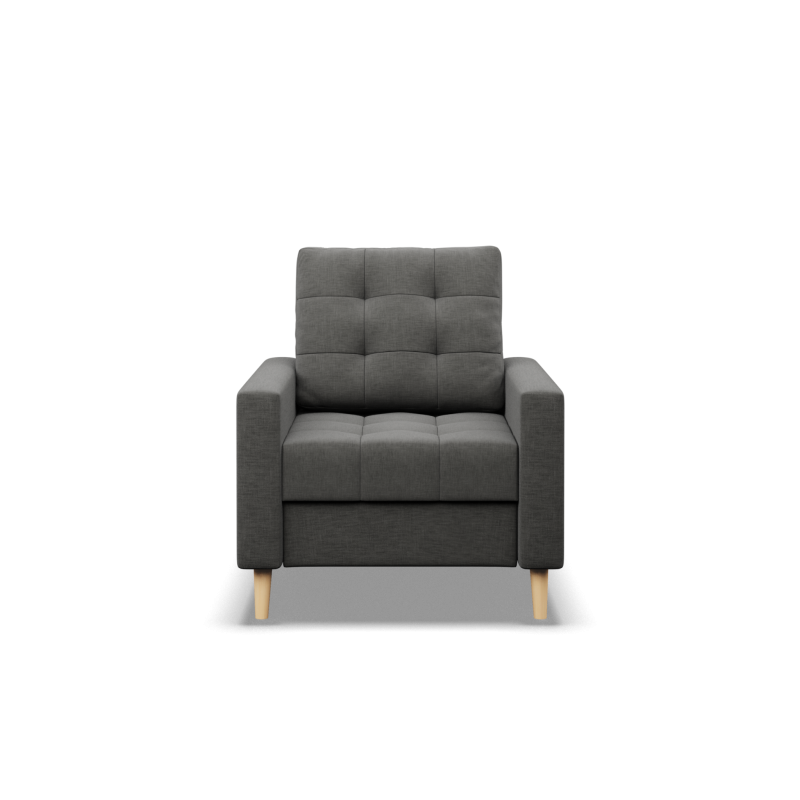 Sillón ELMA, Relleno - Con resortes, Color - GRIS OSCURO