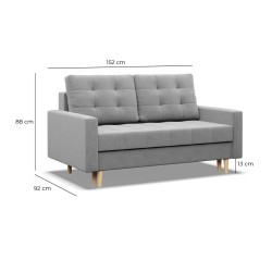 Sofa ELMA, Füllung - Schaumstoff, Farbe - CAPPUCCINO