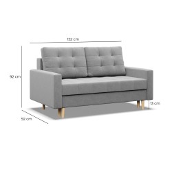 Sofa ELMA, Filling - Spring, Color - DARK GRAY