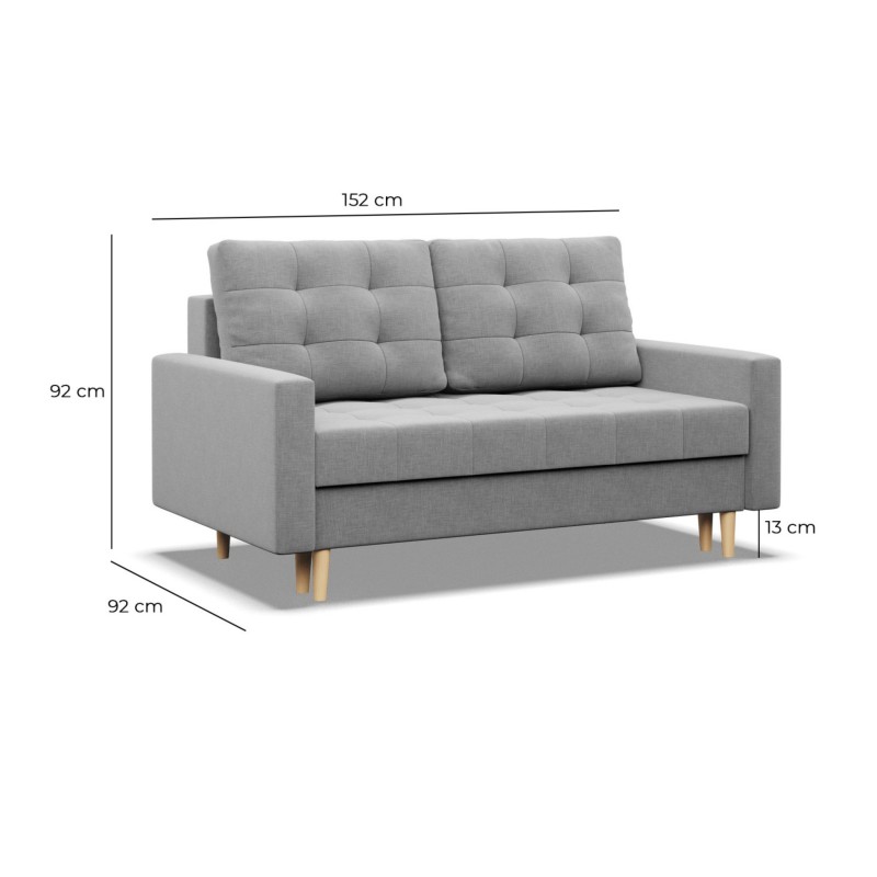 Sofa ELMA, Filling - Spring, Color - DARK GRAY