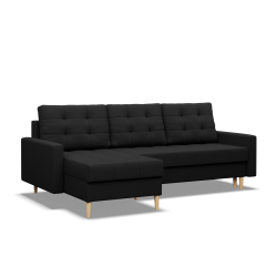 ELMA LL Corner Sofa, Filling - Foam, Color - BLACK