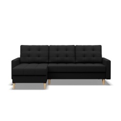 Ecksofa ELMA LL, Füllung - Schaumstoff, Farbe - SCHWARZ