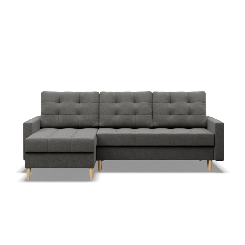 Corner sofa ELMA LL, Filling - Foam, Color - DARK GRAY