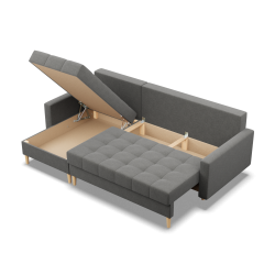 Corner sofa ELMA LL, Filling - Foam, Color - DARK GRAY