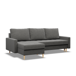 Corner sofa ELMA LL, Filling - Foam, Color - DARK GRAY