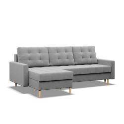ELMA LL Corner Sofa, Filling - Spring, Color - GRAY