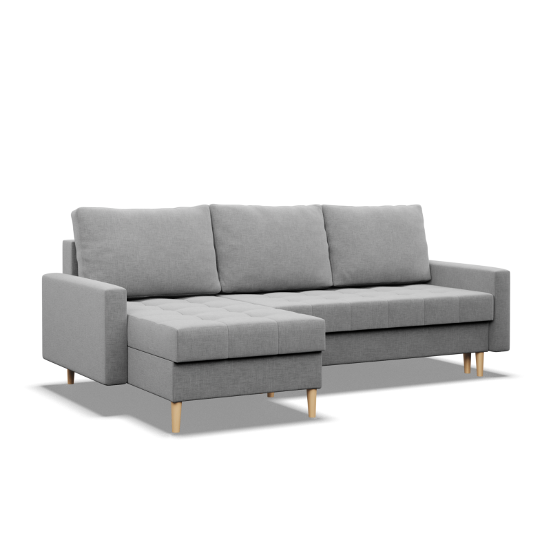 ELMA LL Corner Sofa, Filling - Spring, Color - GRAY