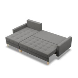 Corner Sofa ELMA LL, Filling - Spring, Color - DARK GRAY