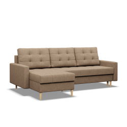 ELMA LL Corner Sofa, Filling - Spring, Color - CAPPUCCINO