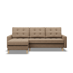 Ecksofa ELMA LL, Polsterung - Federkern, Farbe - CAPPUCCINO