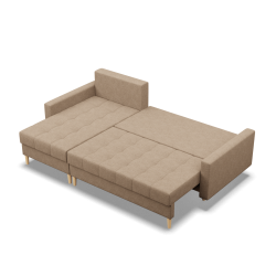 Ecksofa ELMA LL, Polsterung - Federkern, Farbe - CAPPUCCINO