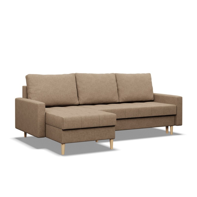 Ecksofa ELMA LL, Polsterung - Federkern, Farbe - CAPPUCCINO