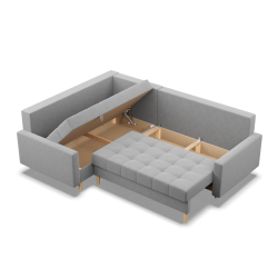Ecksofa ELMA LO, Polsterung - Schaumstoff, Seite - LINKS, Farbe - GRAU