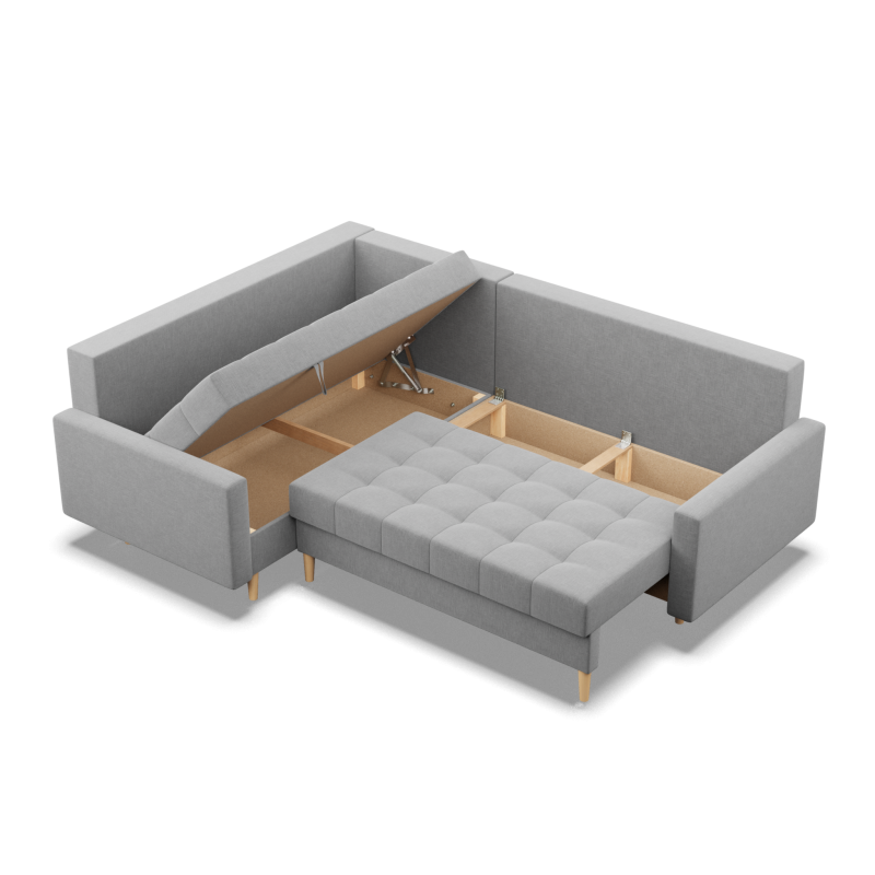 ELMA LO Corner Sofa, Filling - Foam, Side - LEFT, Color - GRAY