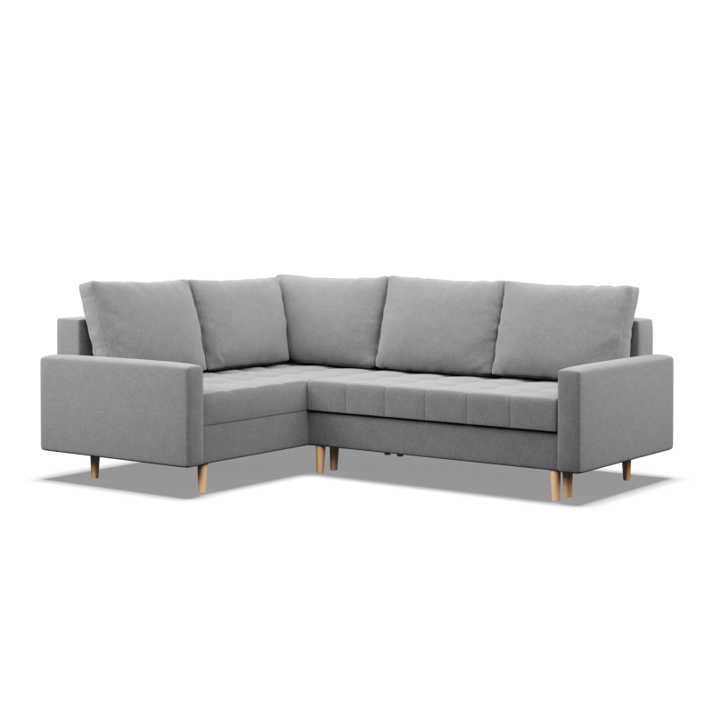 Ecksofa ELMA LO, Polsterung - Schaumstoff, Seite - LINKS, Farbe - GRAU