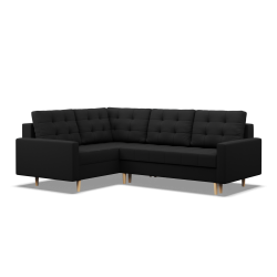 Corner Sofa ELMA LO, Filling - Foam, Side - LEFT, Color - BLACK
