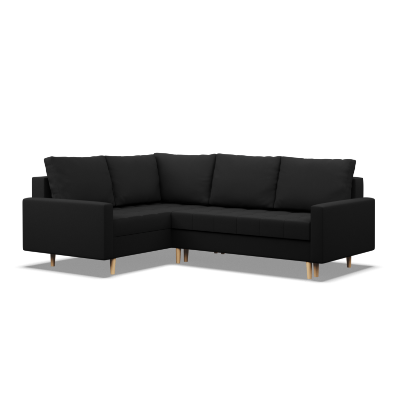 Corner Sofa ELMA LO, Filling - Foam, Side - LEFT, Color - BLACK