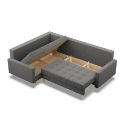 ELMA LO Corner Sofa, Filling - Foam, Side - LEFT, Color - DARK GRAY