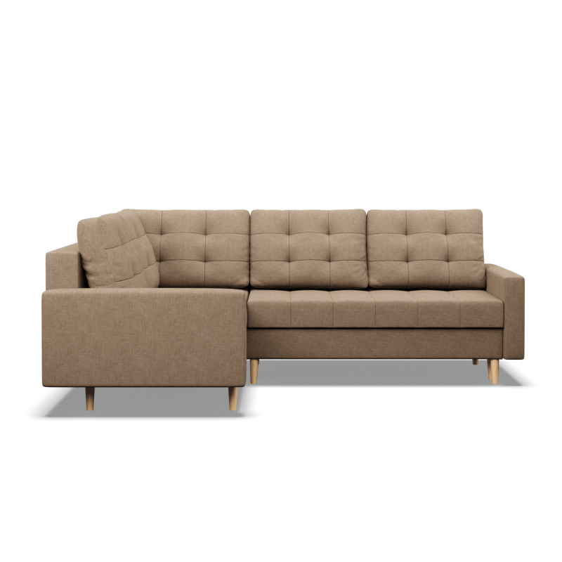 ELMA LO Corner Sofa, Filling - Foam, Side - LEFT, Color - CAPPUCCINO