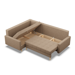 ELMA LO Corner Sofa, Filling - Foam, Side - LEFT, Color - CAPPUCCINO