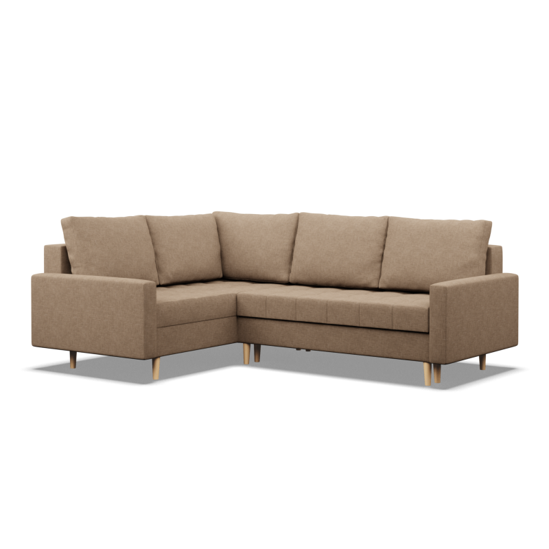 ELMA LO Corner Sofa, Filling - Foam, Side - LEFT, Color - CAPPUCCINO