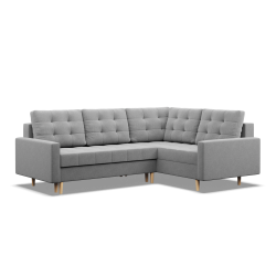 Ecksofa ELMA LO, Polsterung - Schaumstoff, Seite - RECHTS, Farbe - GRAU