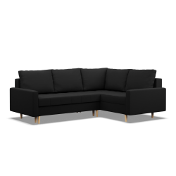 Ecksofa ELMA LO, Füllung - Schaumstoff, Seite - RECHTS, Farbe - SCHWARZ