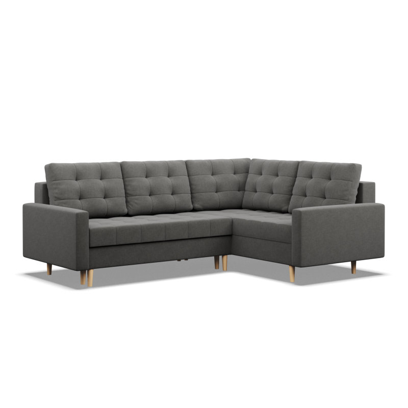 Corner Sofa ELMA LO, Filling - Foam, Side - RIGHT, Color - DARK GRAY
