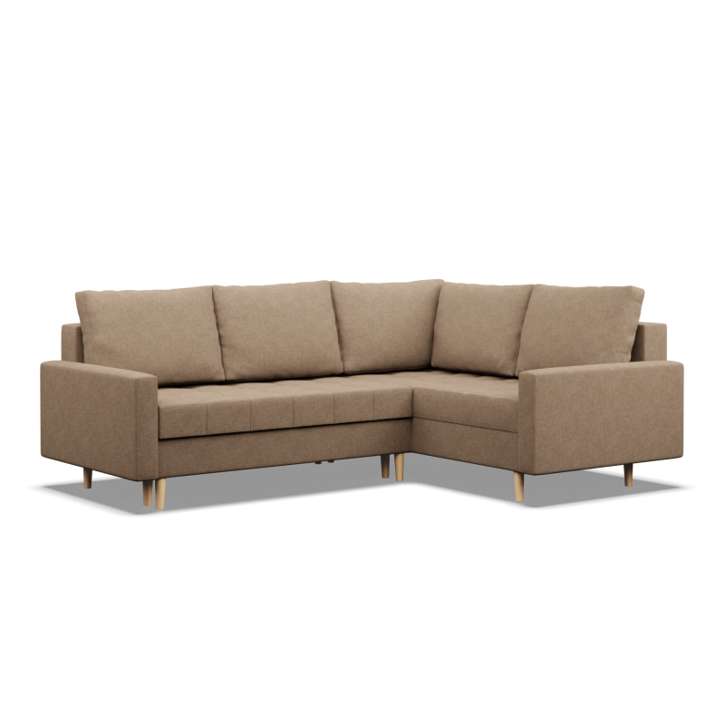 Ecksofa ELMA LO, Polsterung - Schaumstoff, Seite - RECHTS, Farbe - CAPPUCCINO