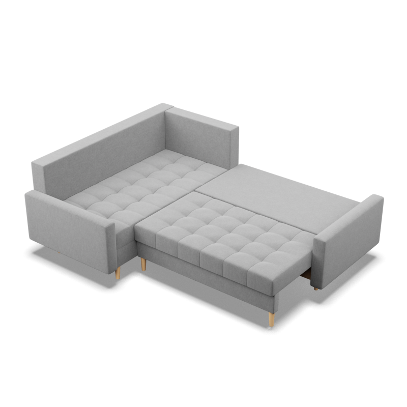 Ecksofa ELMA LO, Polsterung - Federkern, Seite - LINKS, Farbe - GRAU