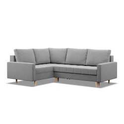 Corner Sofa ELMA LO, Filling - Spring, Side - LEFT, Color - GRAY