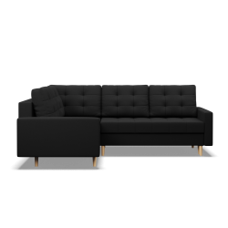 Corner Sofa ELMA LO, Filling - Spring, Side - LEFT, Color - BLACK