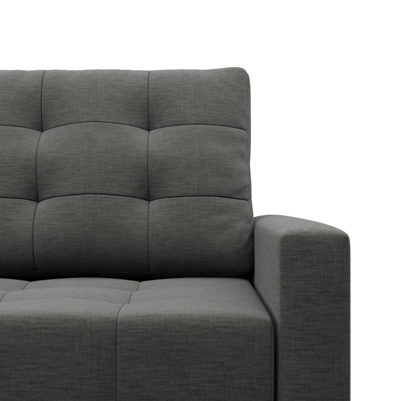 Ecksofa ELMA LO, Polsterung - Federkern, Seite - LINKS, Farbe - DUNKELGRAU