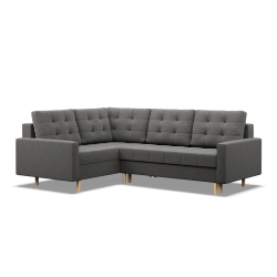 ELMA LO Corner Sofa, Filling - Spring, Side - LEFT, Color - DARK GRAY