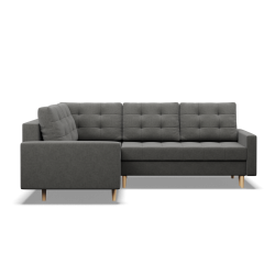 ELMA LO Corner Sofa, Filling - Spring, Side - LEFT, Color - DARK GRAY