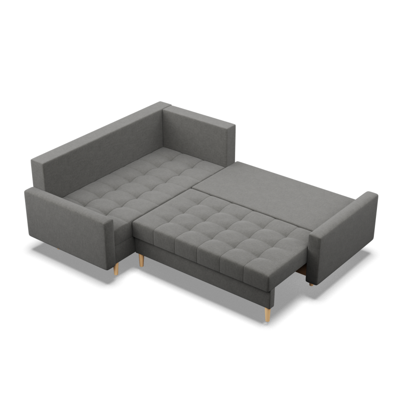 ELMA LO Corner Sofa, Filling - Spring, Side - LEFT, Color - DARK GRAY