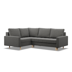 ELMA LO Corner Sofa, Filling - Spring, Side - LEFT, Color - DARK GRAY
