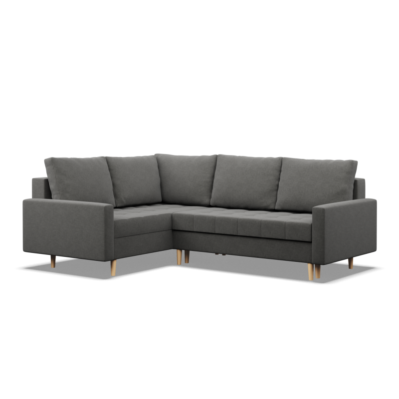 ELMA LO Corner Sofa, Filling - Spring, Side - LEFT, Color - DARK GRAY