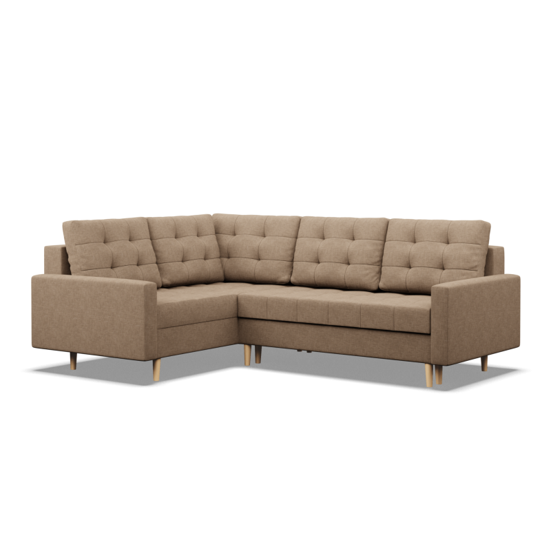 Corner Sofa ELMA LO, Filling - Spring, Side - LEFT, Color - CAPPUCCINO