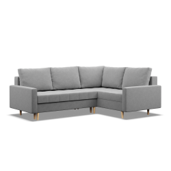 Ecksofa ELMA LO, Polsterung - Federkern, Seite - RECHTS, Farbe - GRAU