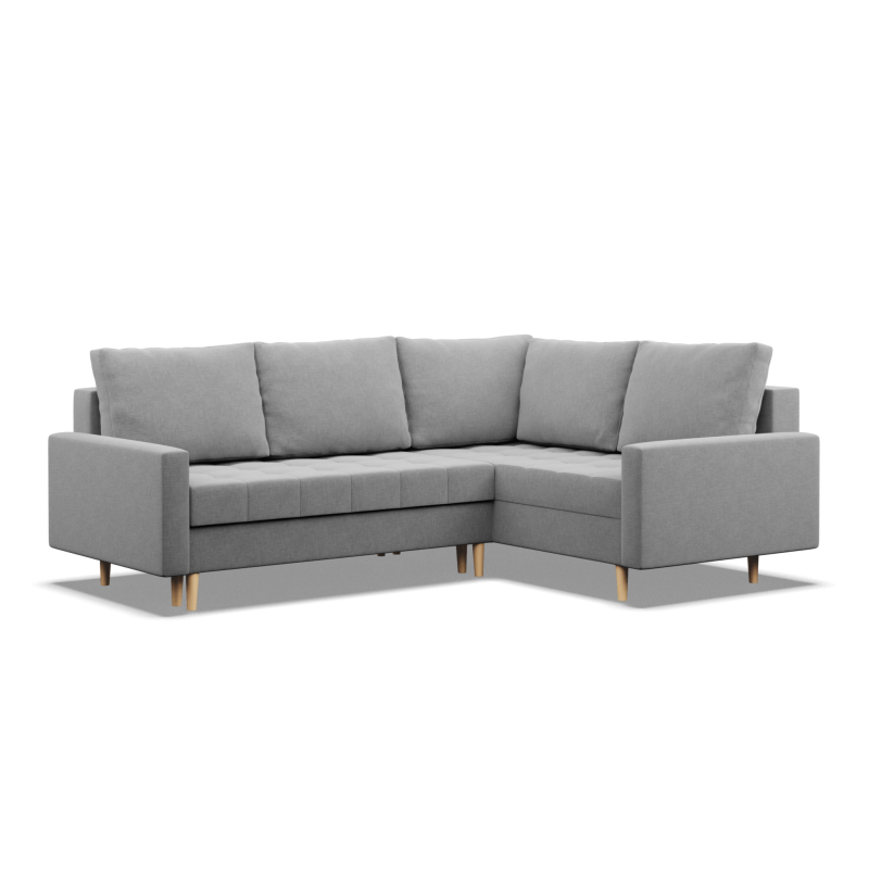 Ecksofa ELMA LO, Polsterung - Federkern, Seite - RECHTS, Farbe - GRAU