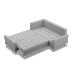 Ecksofa ELMA LO, Polsterung - Federkern, Seite - RECHTS, Farbe - GRAU