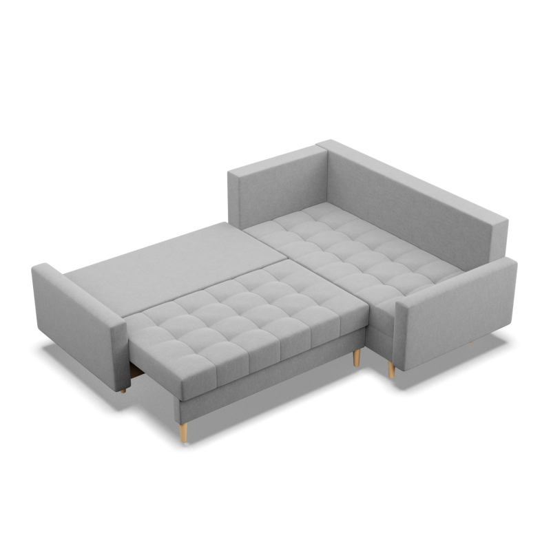 Ecksofa ELMA LO, Polsterung - Federkern, Seite - RECHTS, Farbe - GRAU